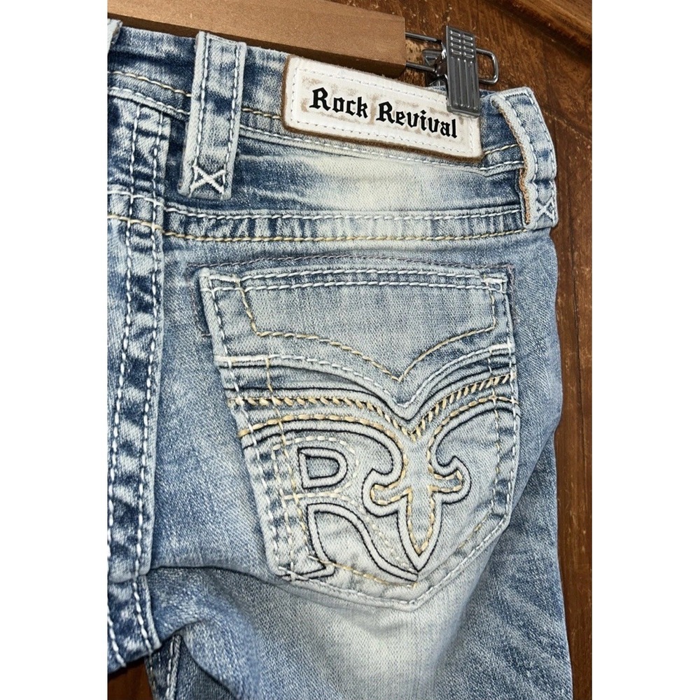Women's‎ Rock Revival Braylee Low Rise Skinny Jeans Sz 24 Double R Pockets NICE